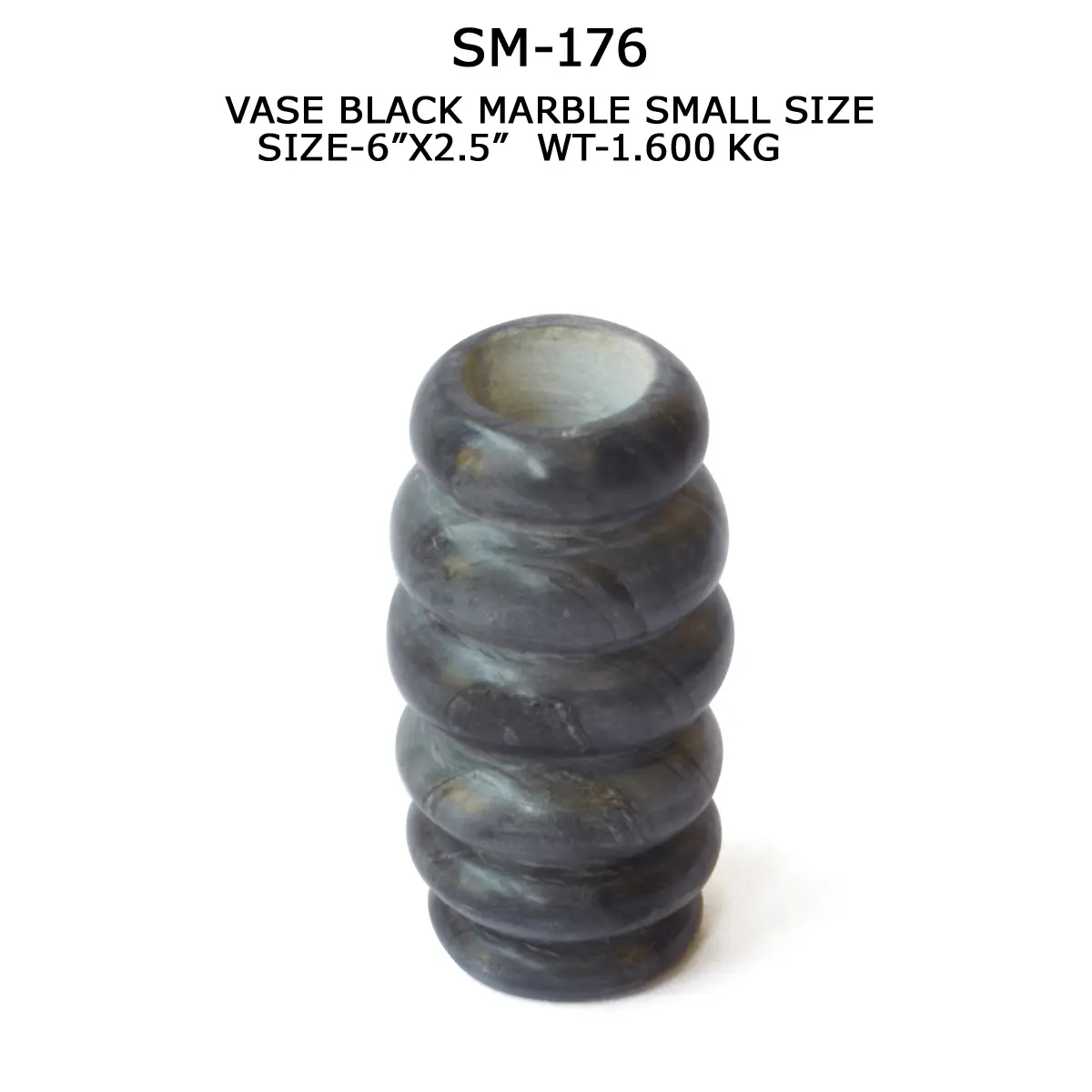 VASE BLACK MARBLE SMALL SIZE